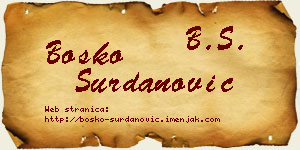 Boško Surdanović vizit kartica